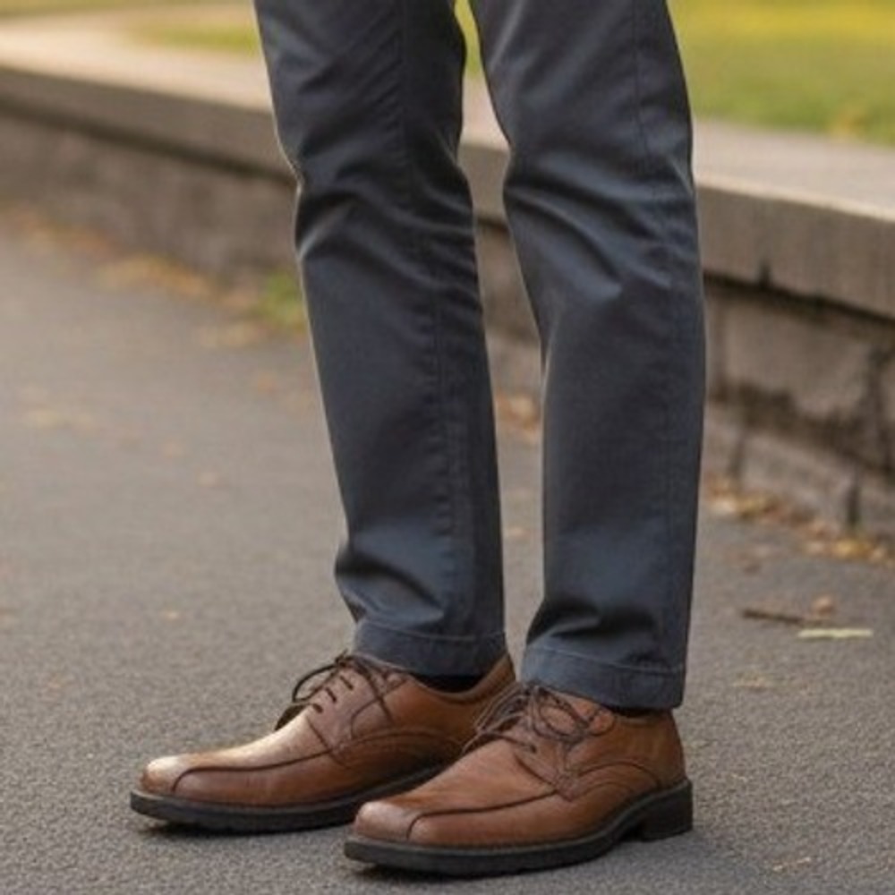 Bass Bicycle Toe Men Mens Oxford Shoe Size 9.5 Office Work Dress Brown Leather
